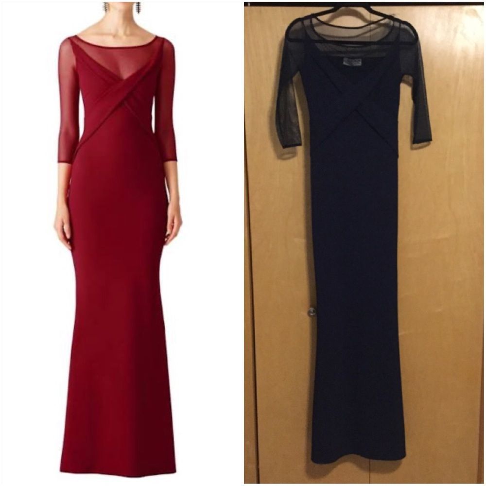 Chiara Boni Mesh Panel Ponte Gown Alidora NWOT (Never Worn). Size 6. - Picture 2 of 10